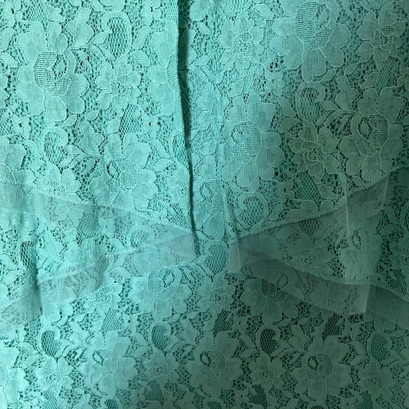 WOMEN’S BCBG MAX AZRIA LIGHT GREEN LACE MINI DRESS Cotton Blend Sz M - Picture 4 of 16